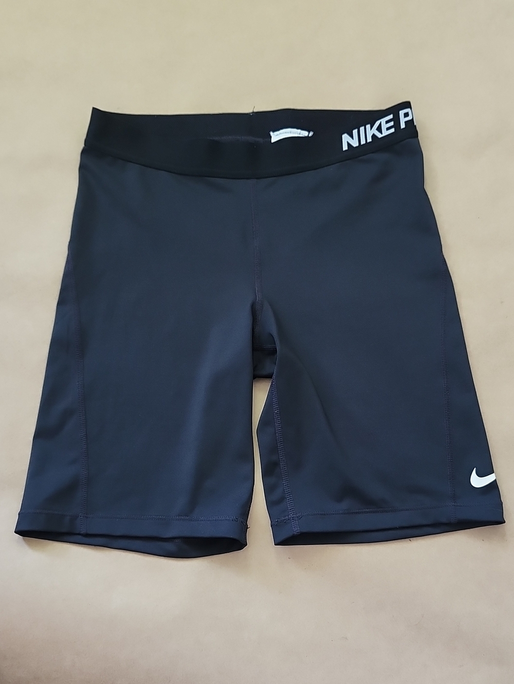 NIKE Pro Black Athletic 8 " Shorts with White Swoosh